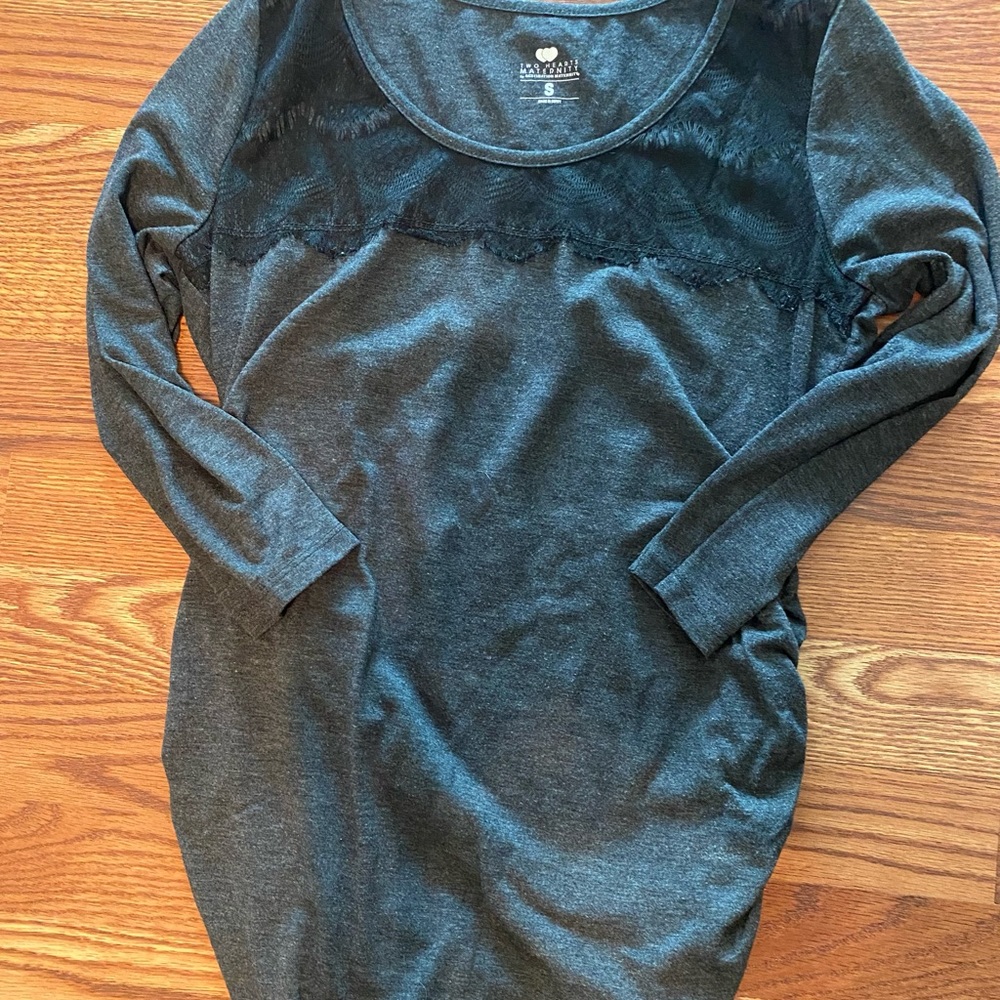 3/4 length cotton maternity top